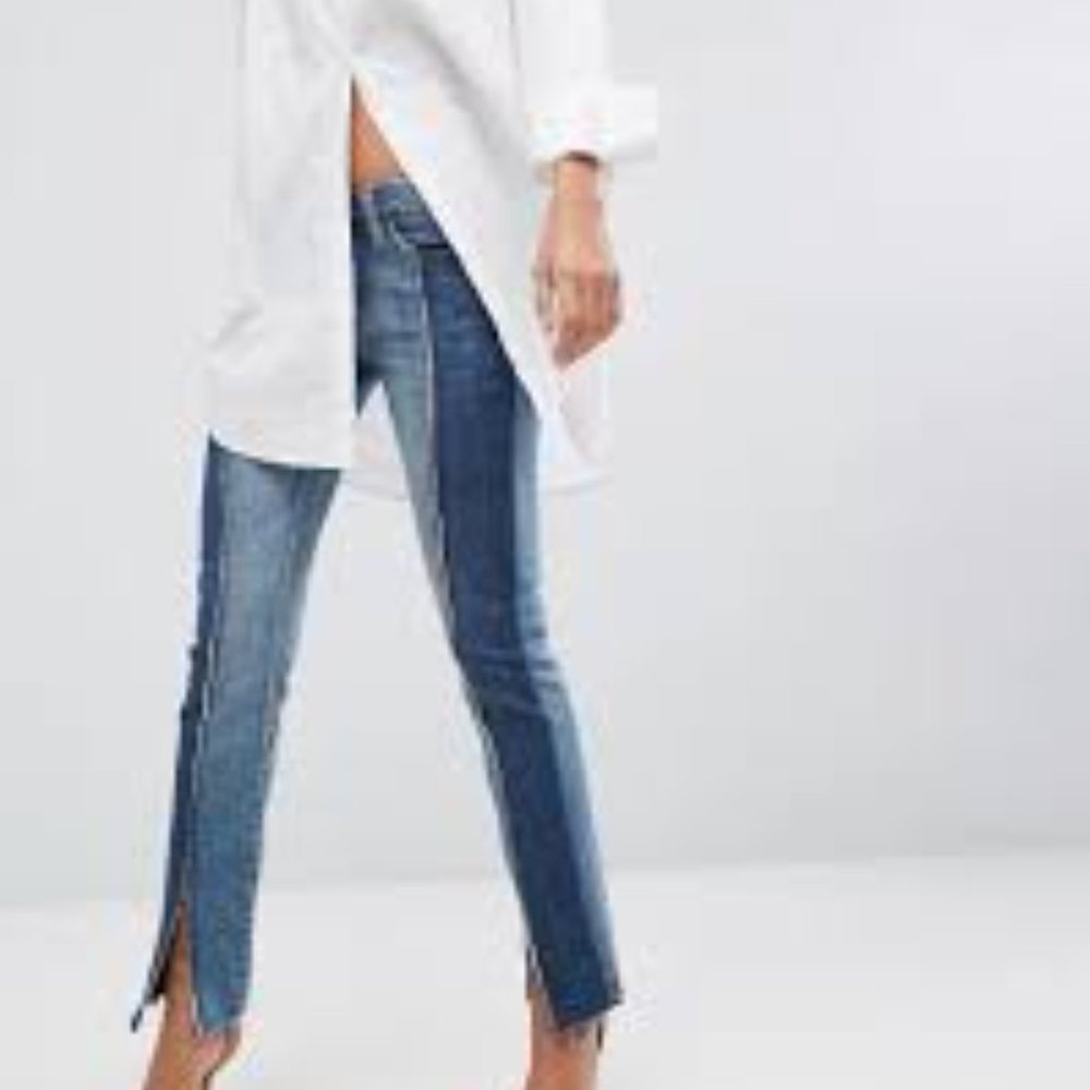 Blank NYC 2Tone hem slit distressed skinny jeans27